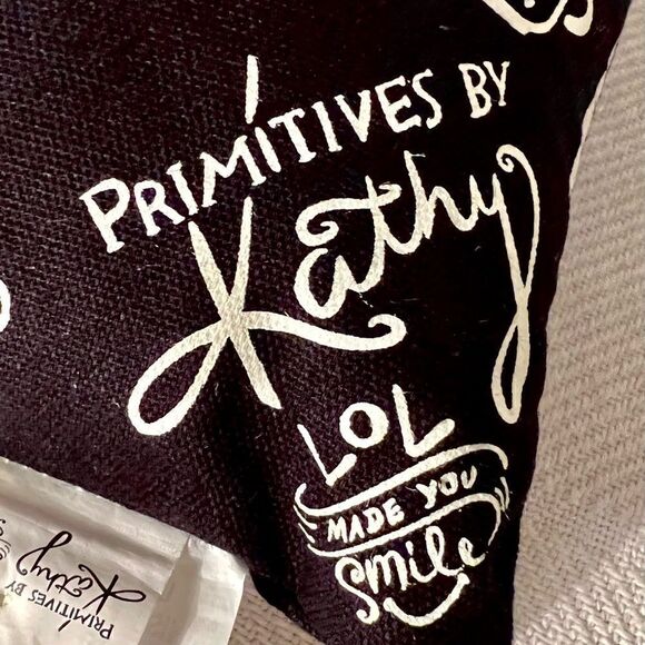 Primitives by Kathy Plush Connecticut Pillow Home Decor Black White NWOT. - Picture 8 of 8